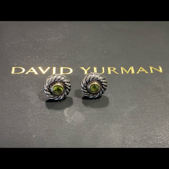 David Yurman 14K Yellow Cookie Cable Stud Earrings - Picture 2 of 10